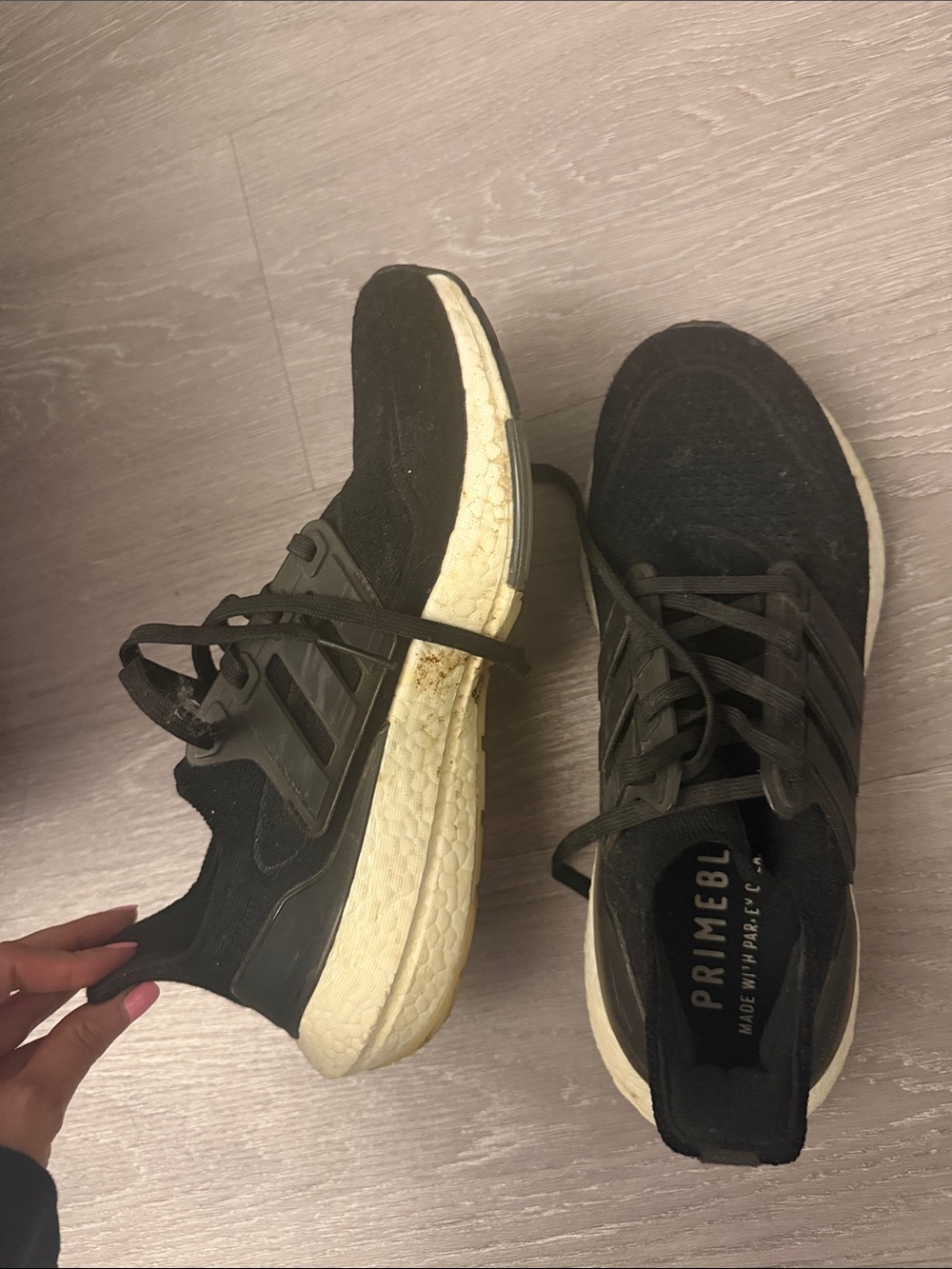 adidas Women's Black Athletic Shoes with Cream Midsole